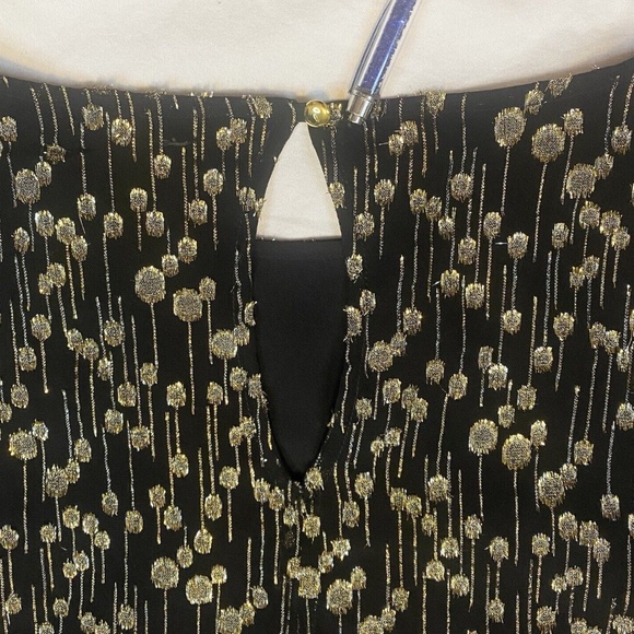Sail To Sable Clifton Black Dress Size 4 Long Sleeve Metallic Gold Dot NWT $198 - Picture 10 of 16